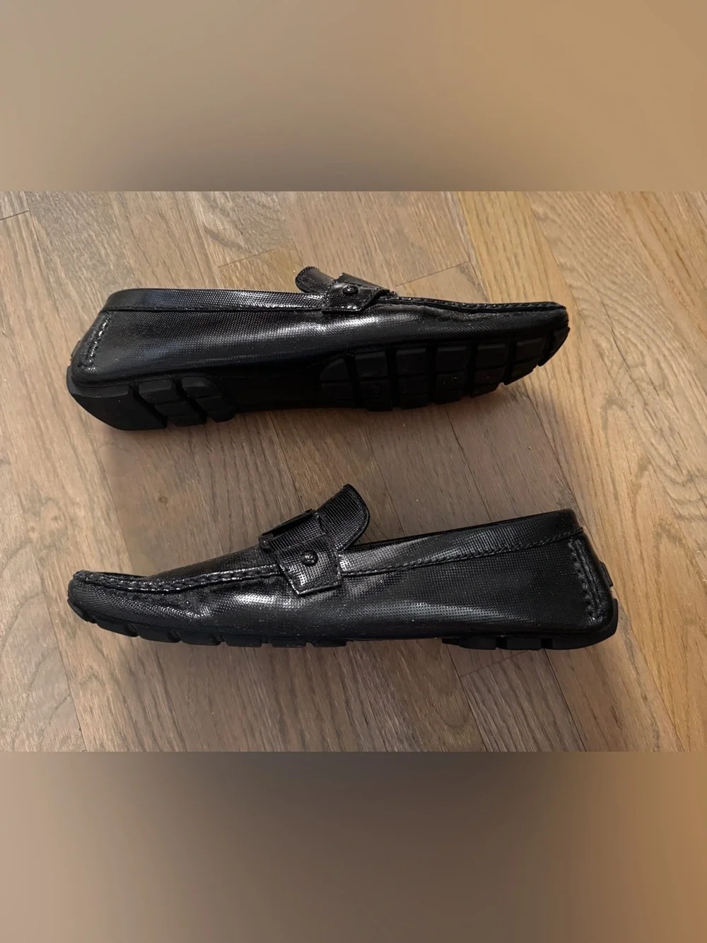 Louis Vuitton Monte Carlo Moccasin Loafers Black LV Logo Men’s 8.5